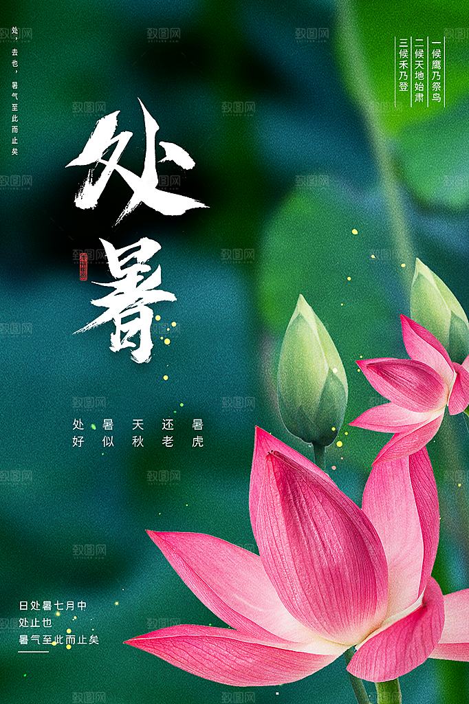传统节气处暑海报模板
