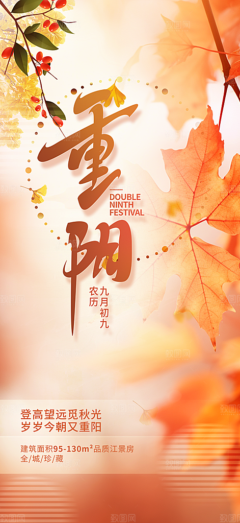 重阳节敬老宣传活动海报