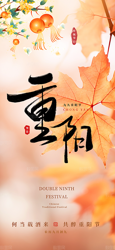 重阳节敬老爱老宣传活动海报
