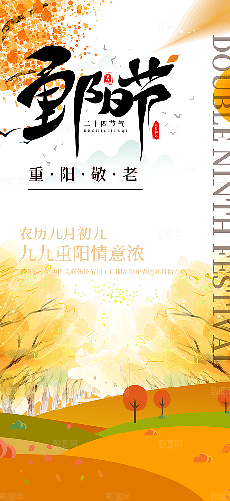节日重阳节敬老爱老宣传活动海报