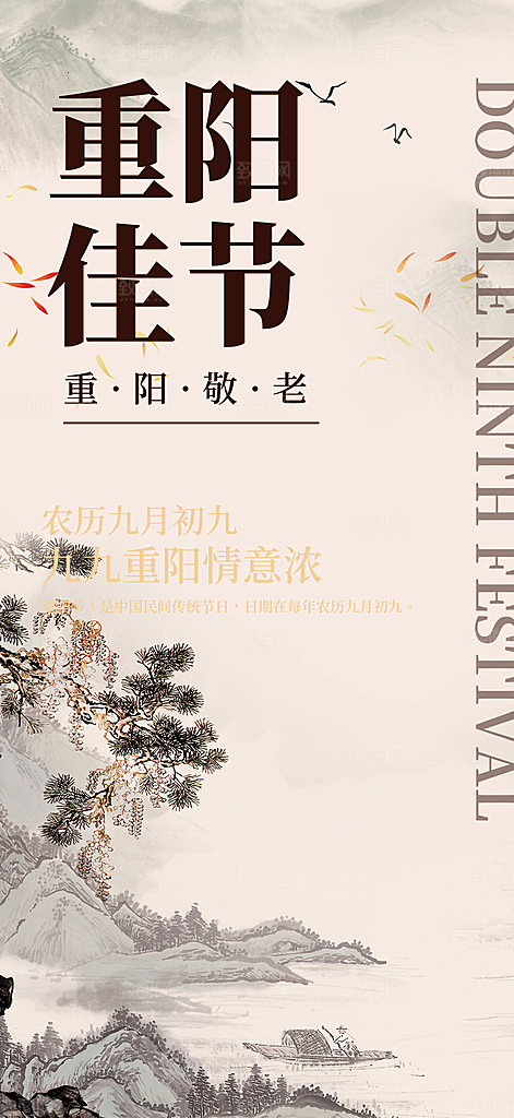 节日重阳节敬老爱老宣传活动海报