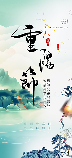 节日重阳节敬老爱老宣传活动海报