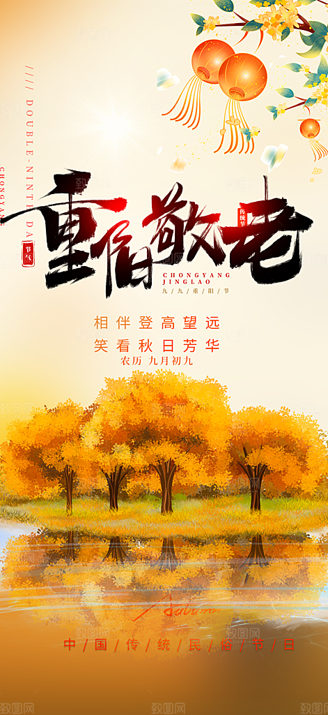 节日重阳节敬老爱老宣传活动海报