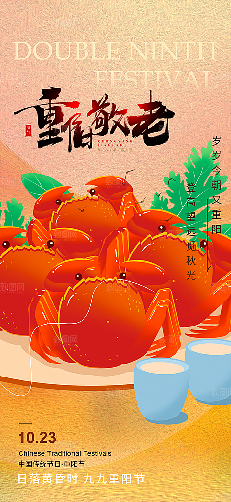 节日重阳节敬老爱老宣传活动海报