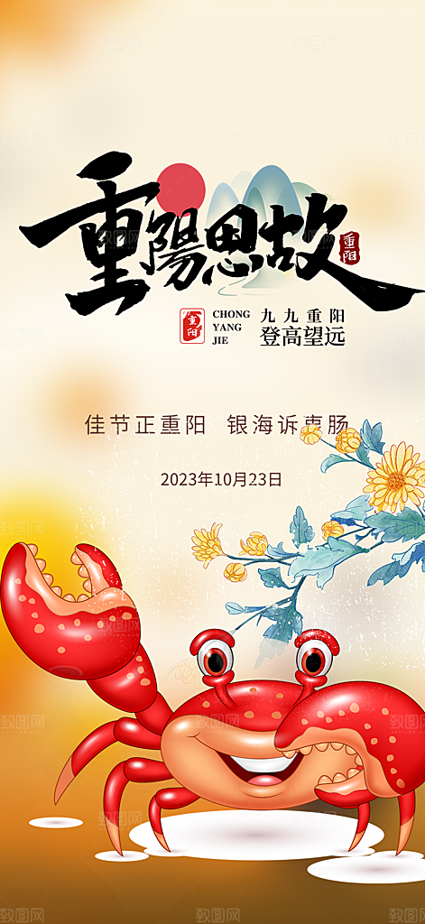 节日重阳节敬老爱老宣传活动海报