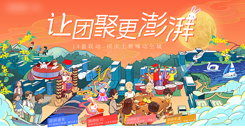 中秋节宣传海报展板设计
