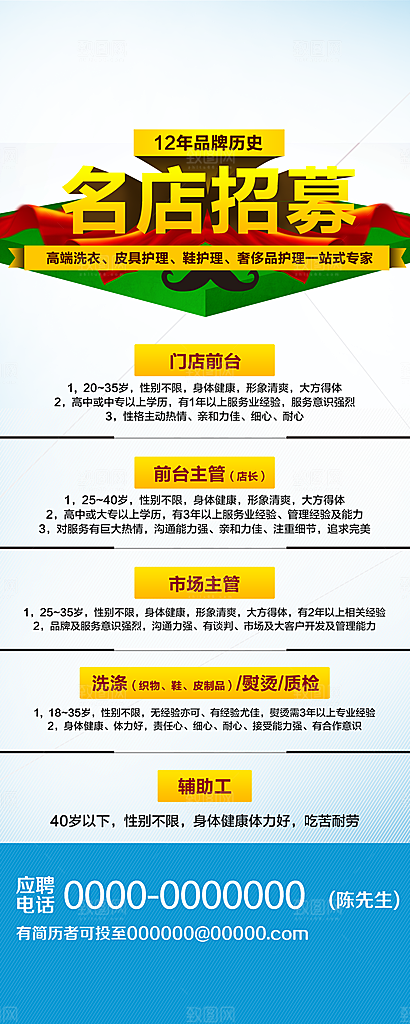 名店招募招聘展架