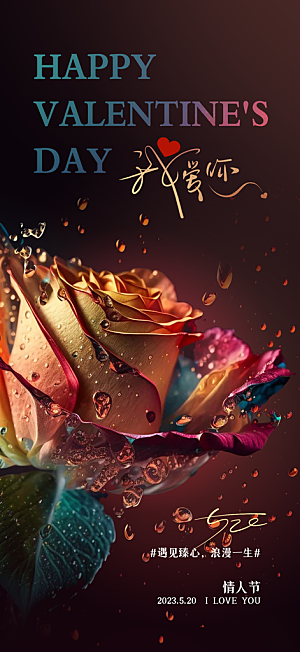 情人节节日七夕告白情人宣传海报