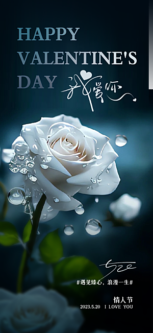 情人节节日七夕告白情人宣传海报