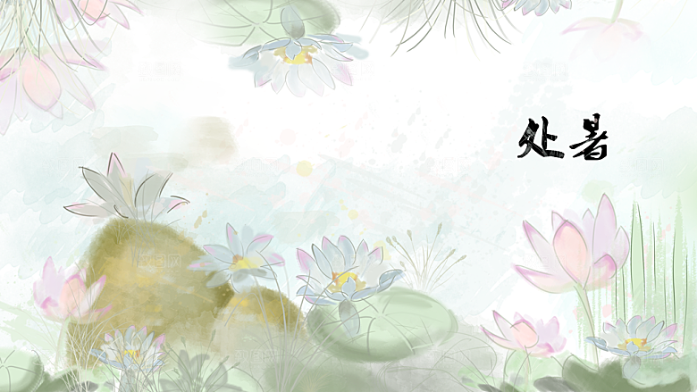 处暑节气简约大气海报