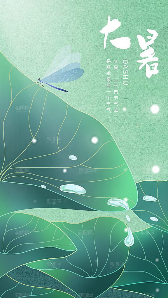 传统节气大暑海报模板
