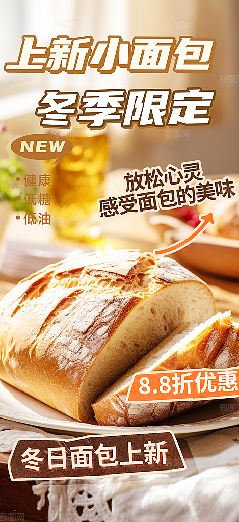 美食面包甜点早餐海报