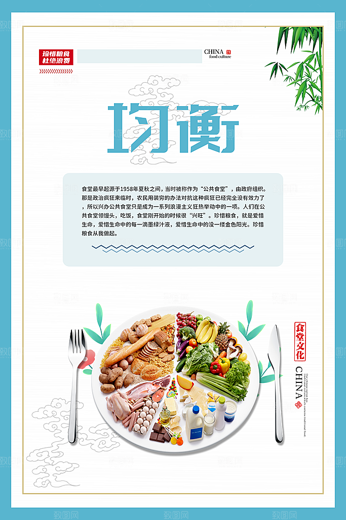 食堂文化宣传海报设计素材