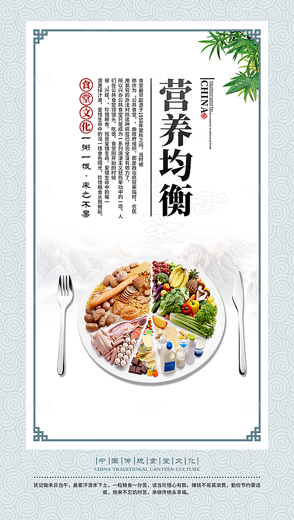 食堂文化宣传海报设计素材