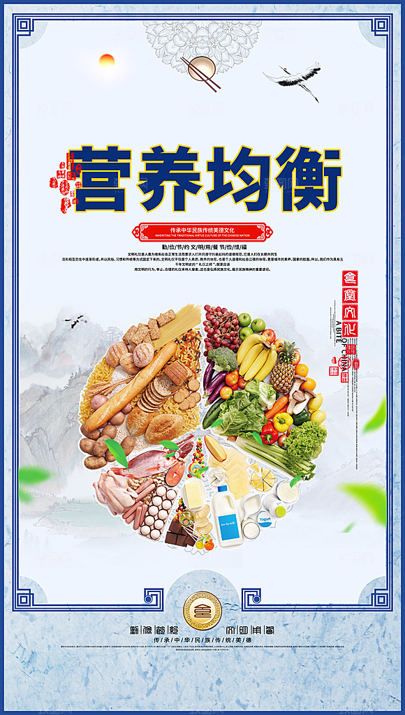 食堂文化宣传海报设计素材