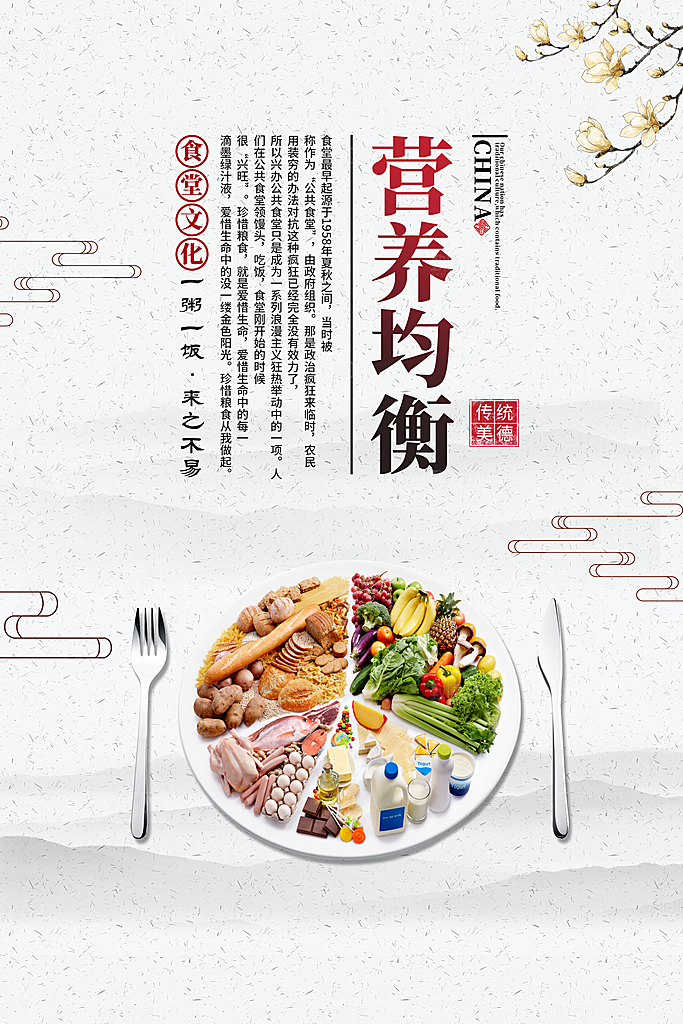 食堂文化宣传海报设计素材