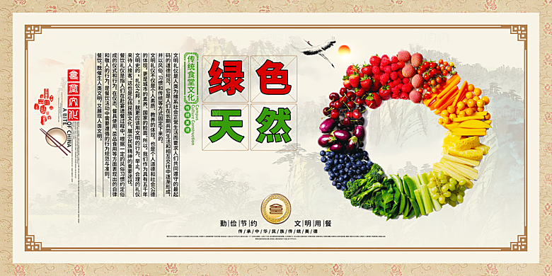 食堂文化宣传海报展板素材