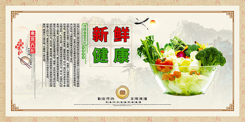 食堂文化宣传海报展板素材