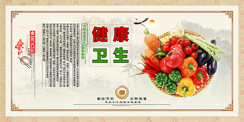 食堂文化宣传海报展板素材