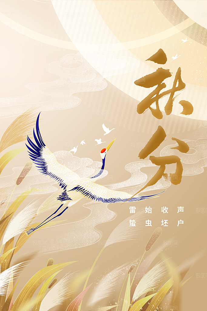 秋分节气传统海报