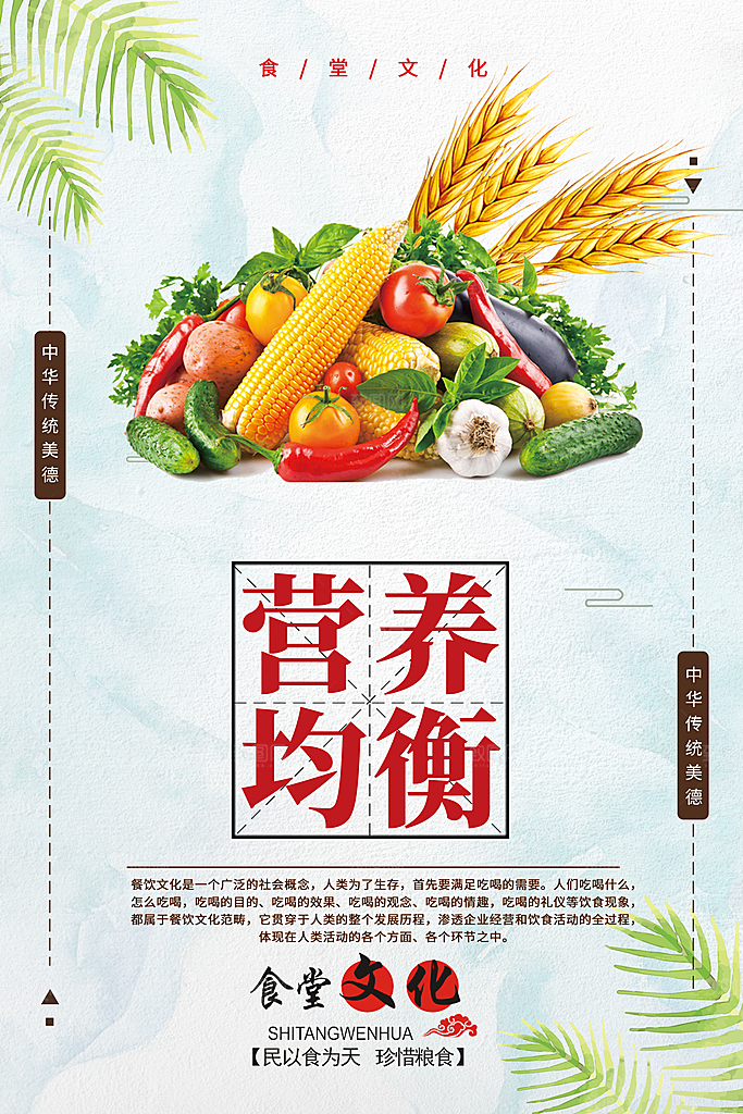 食堂文化宣传海报展板