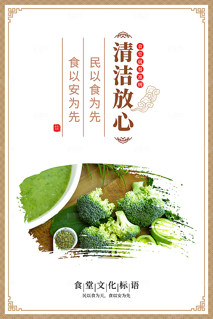 食堂文化宣传海报展板
