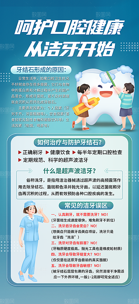 爱牙日口腔知识科普海报