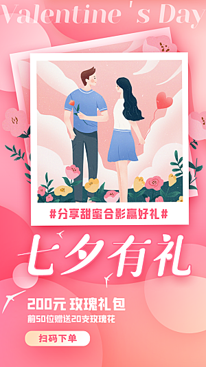 传统节日七夕情人节海报模版
