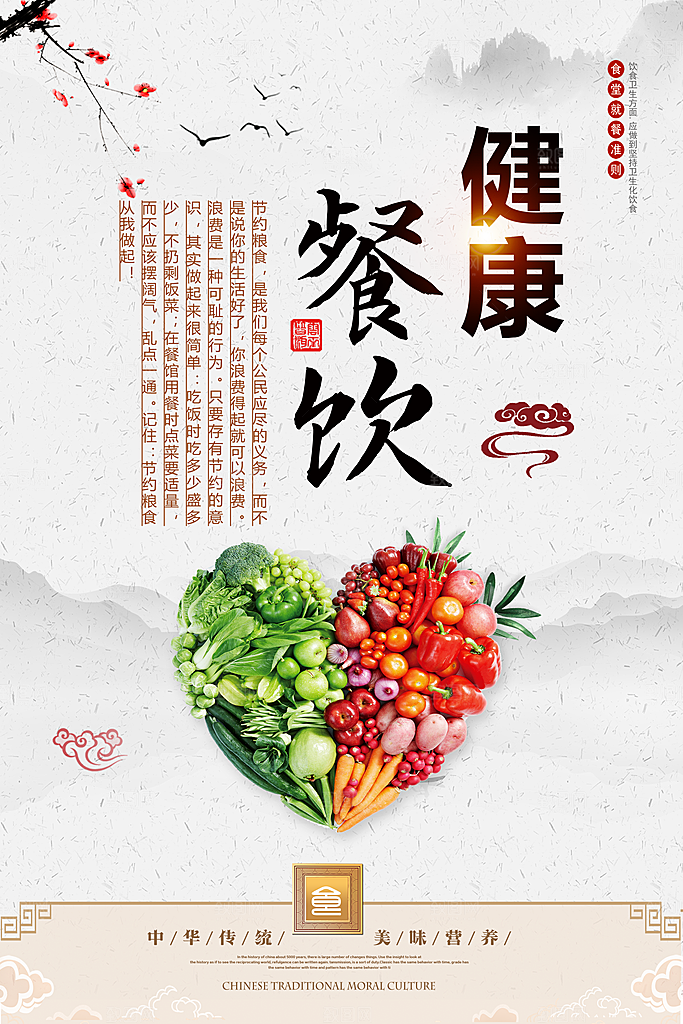 食堂文化展板海报设计