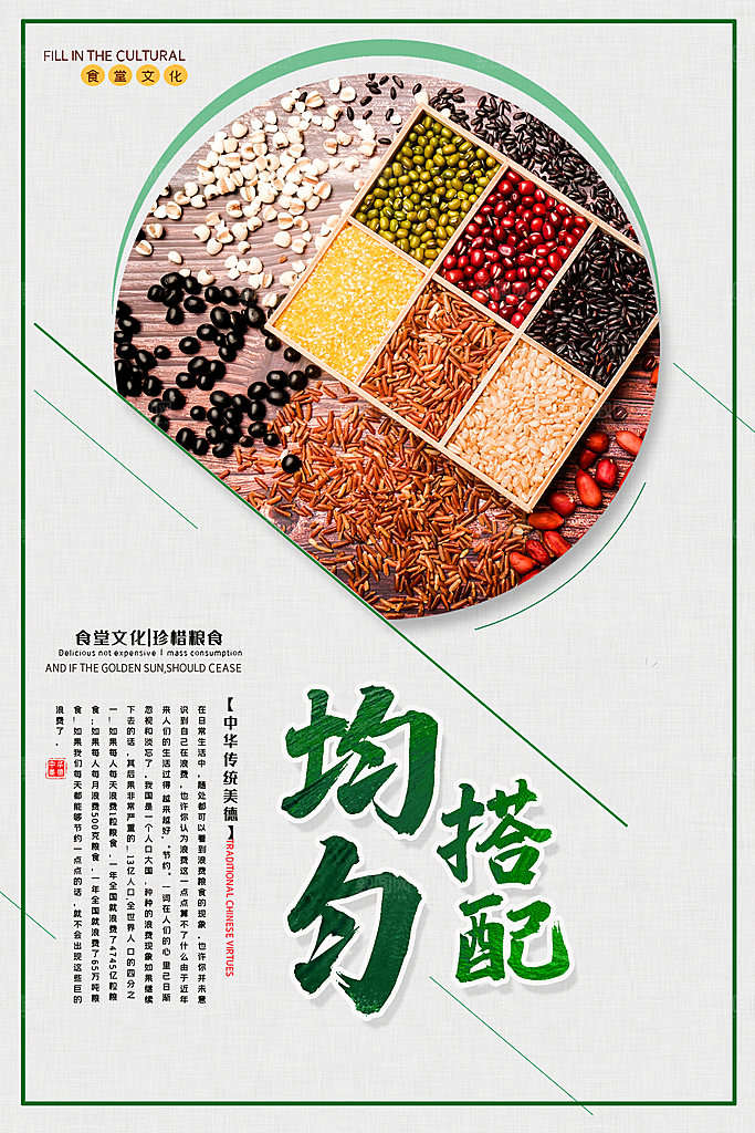 食堂文化展板海报设计素材