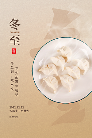 冬至节气简约大气海报