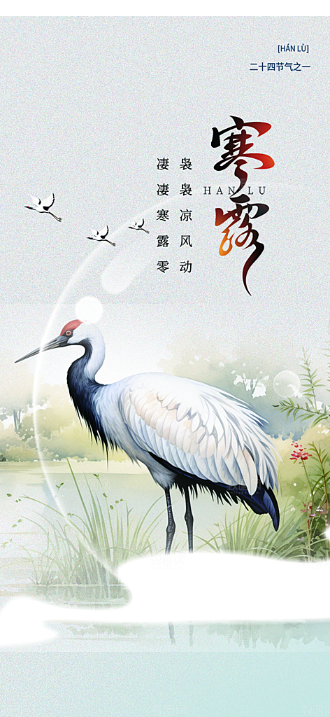 大气传统二十四节气寒露海报