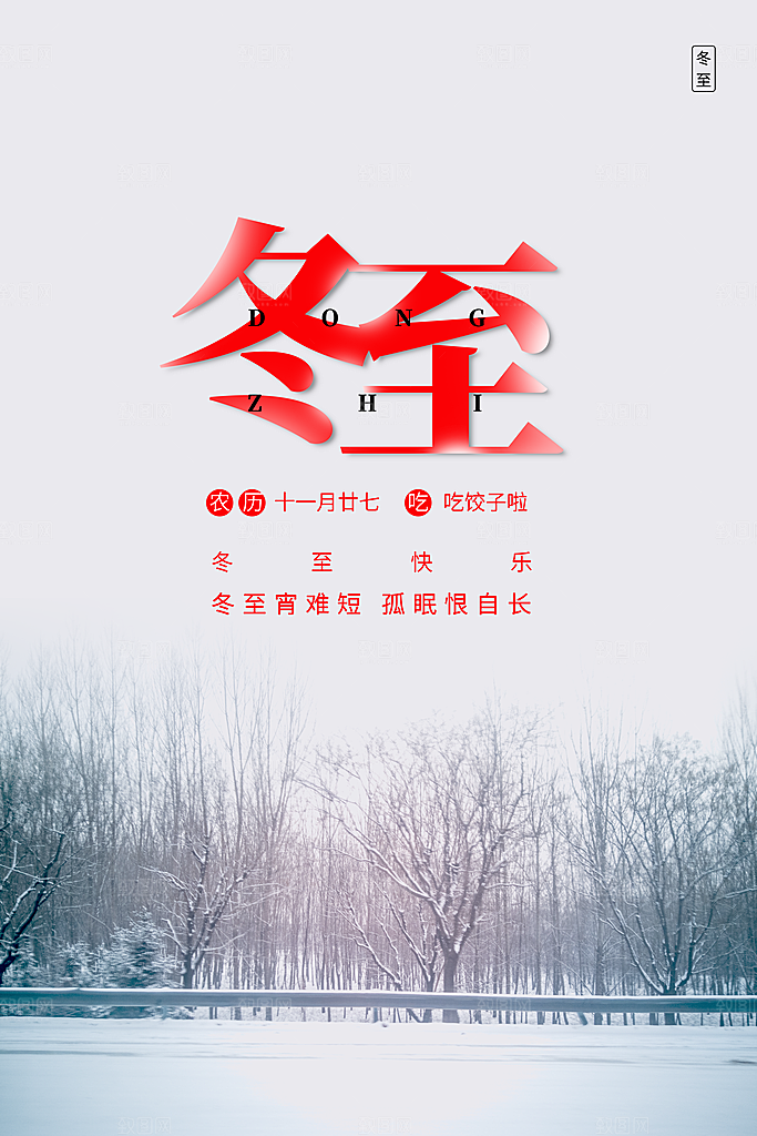 冬至节气简约大气海报