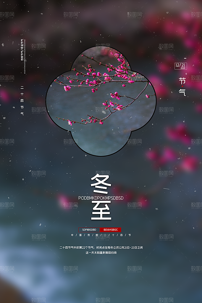 冬至节气简约大气海报