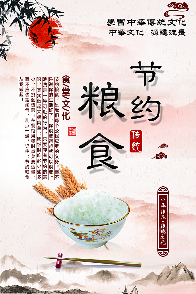 食堂文化展板海报设计
