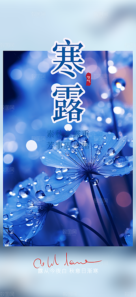 传统寒露二十四节气海报