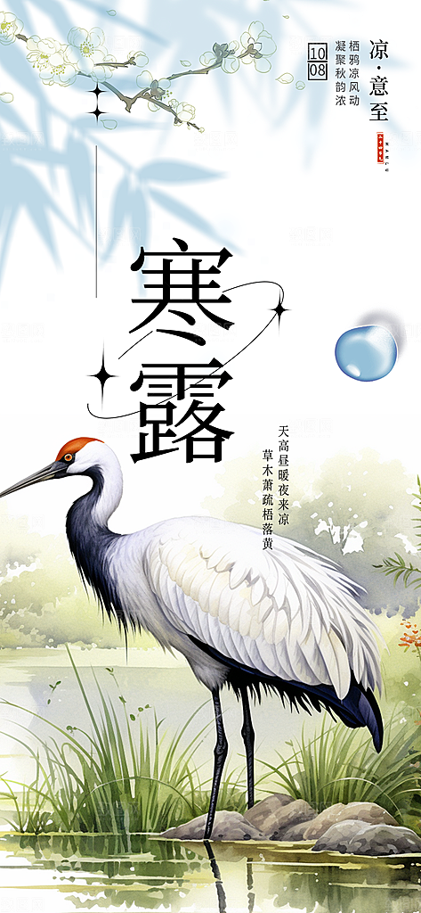 传统寒露二十四节气海报