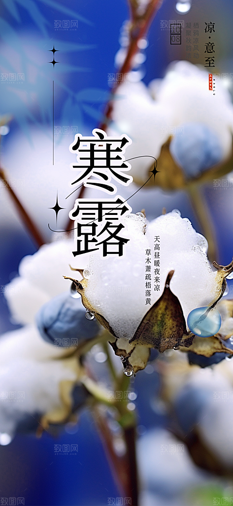传统寒露二十四节气海报