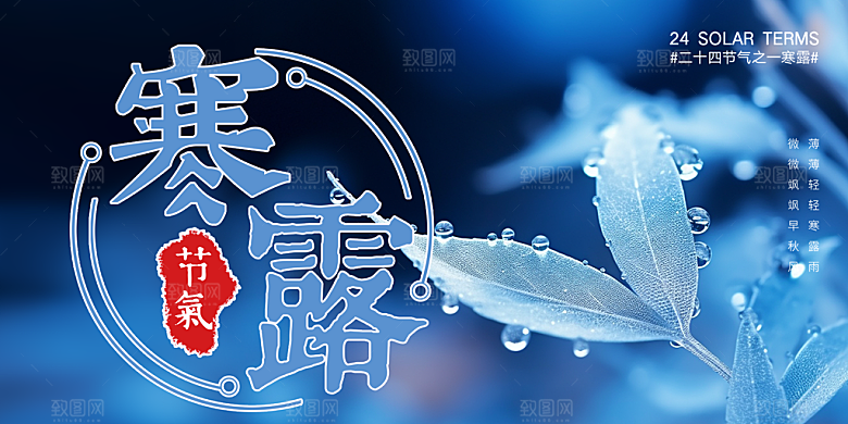 简约风传统寒露二十四节气展板