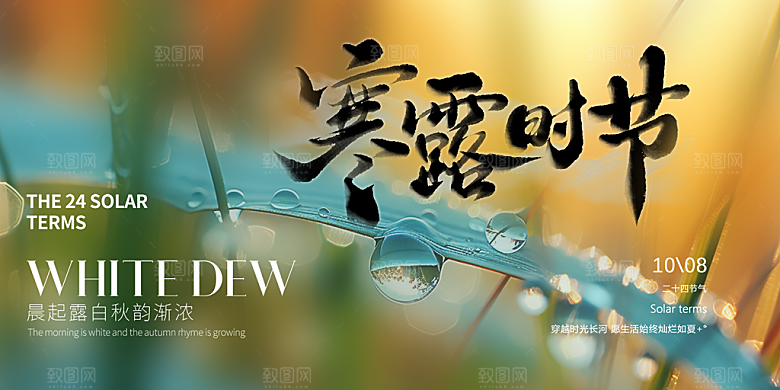 传统寒露二十四节气展板