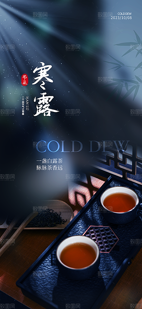 传统节气寒露海报模版