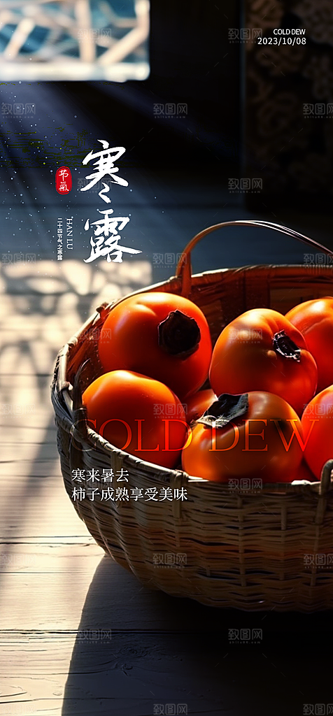 传统节气寒露海报模版