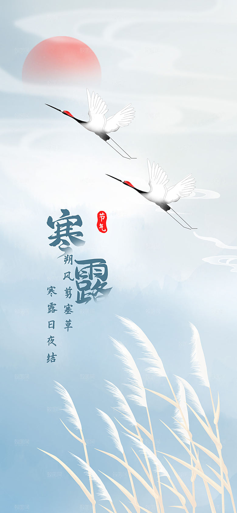 传统节气寒露海报模版