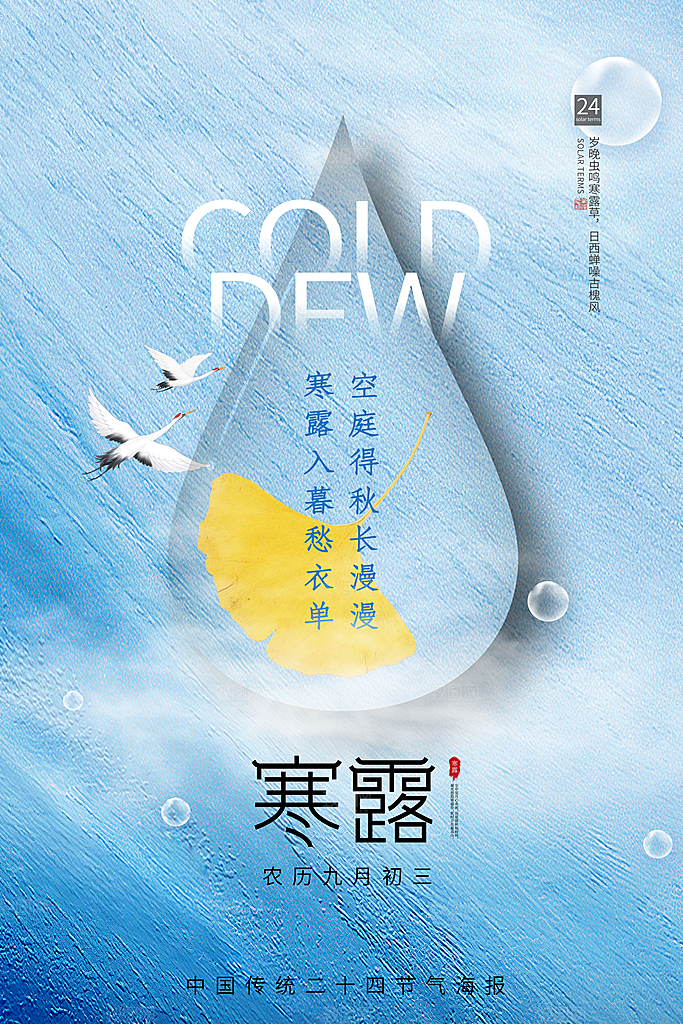传统节气寒露海报模版
