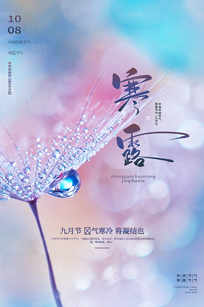 传统节气寒露海报模版