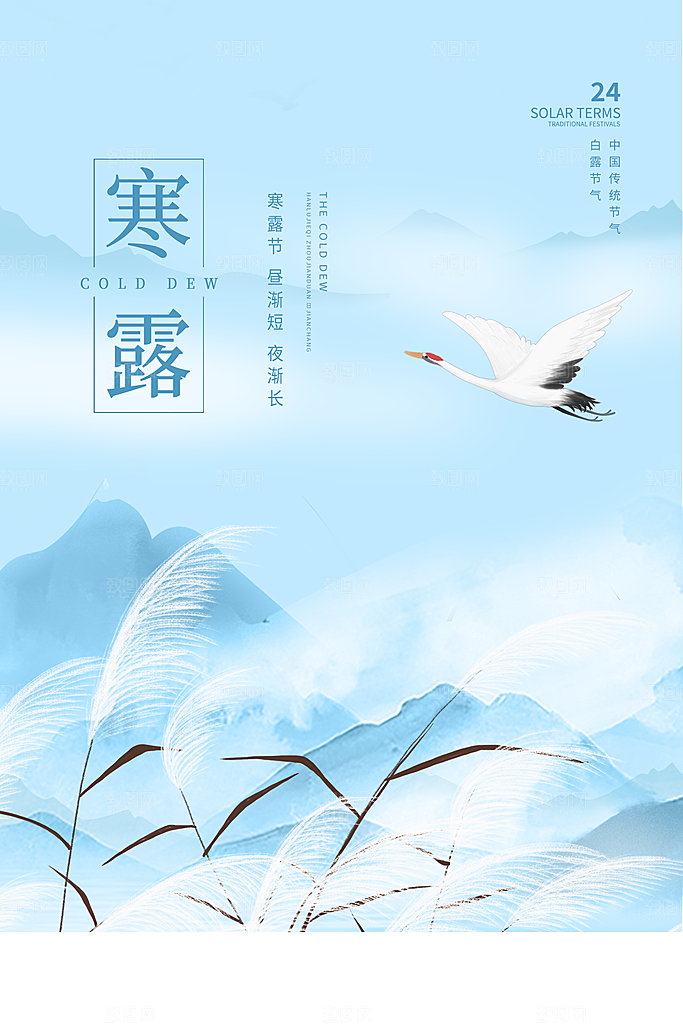 传统节气寒露海报模版
