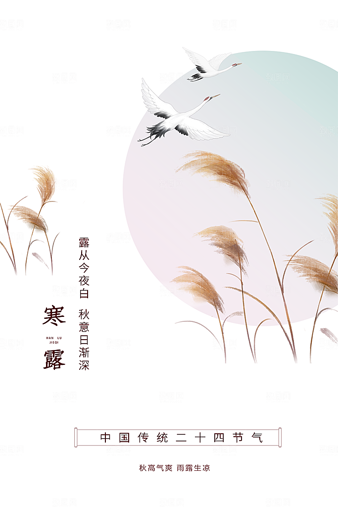 传统节气寒露海报模版