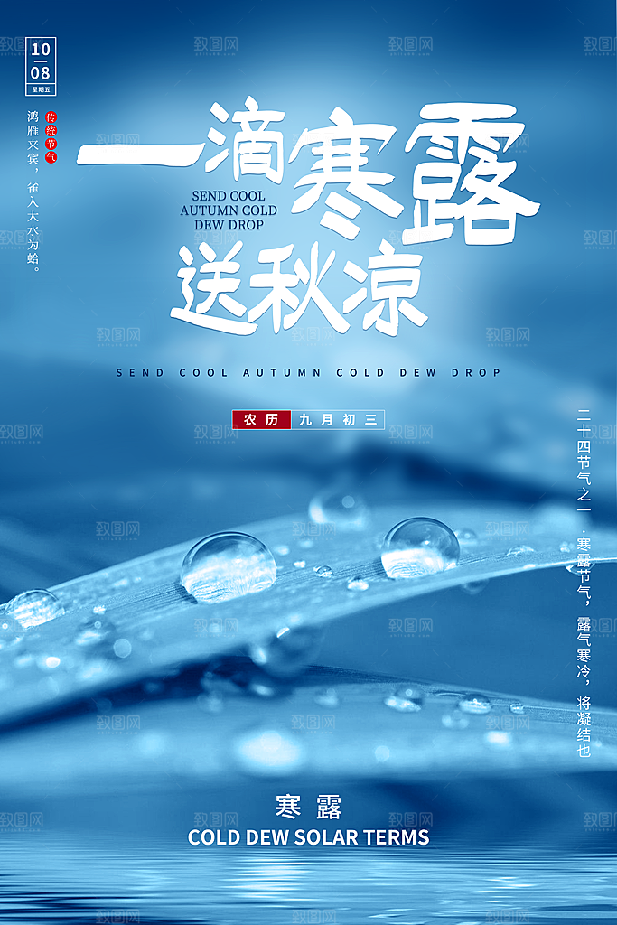 传统节气寒露海报模版