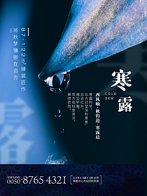 寒露节气简约大气海报
