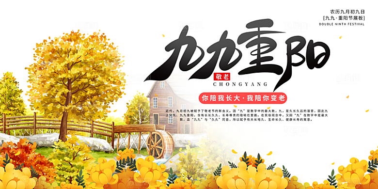 重阳节敬老爱老宣传活动展板